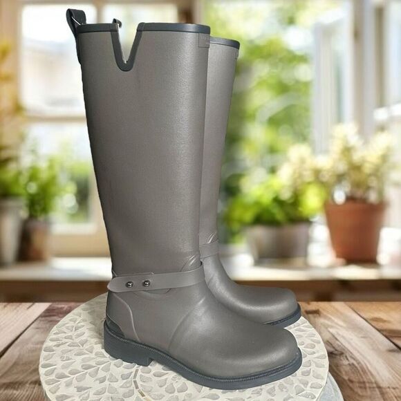 Rag & Bone $325 RIDING RAIN BOOT Waterproof Zipper Detail - Picture 3 of 13
